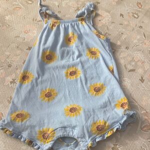 Old Navy Blue and Yellow Sunflower Kids One Piece